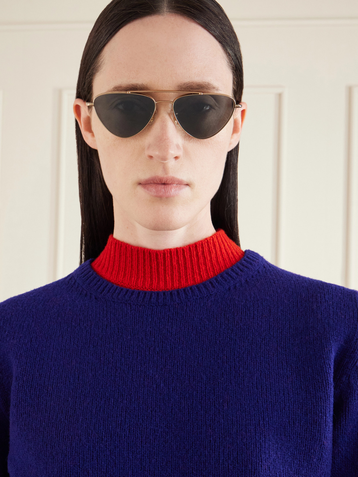 + Jil Sander Aviator-style Gold-tone Titanium Sunglasses - One size