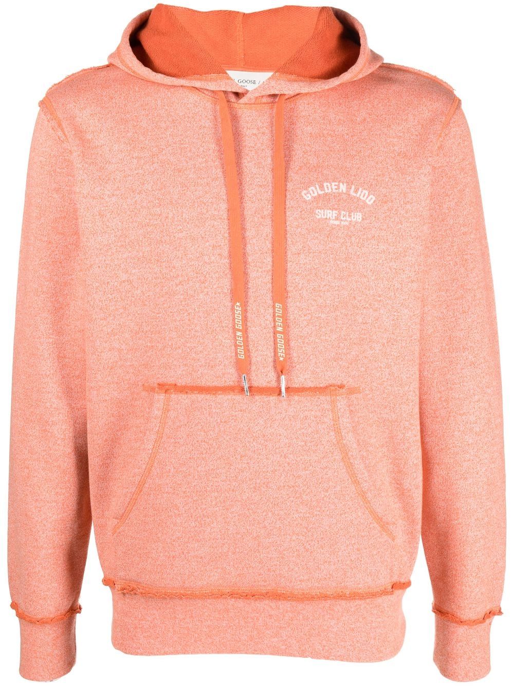 Logo-print drawstring hoodie - Orange