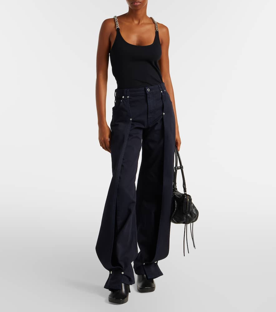 Low-rise wide-leg jeans