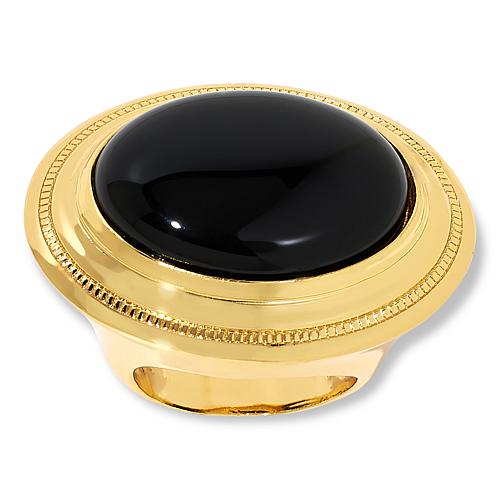 Bellezza Bronze Onyx Antique Replica Solitaire Ring
