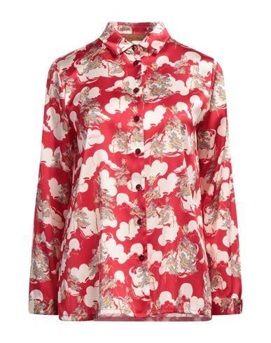 Siyu Woman Shirt Red Size 4 Silk, Elastane