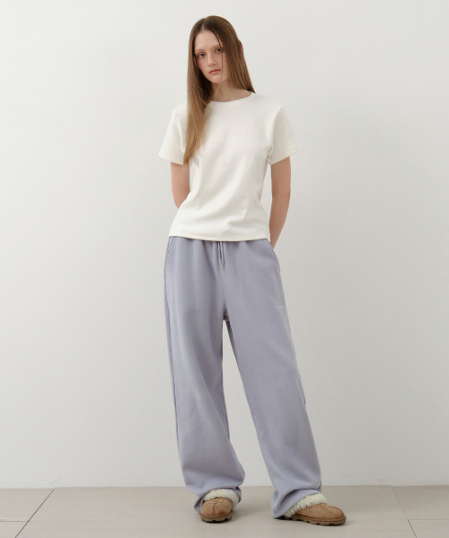 Warm-Up Basic Fleece Wide Sweatpants_LIGHT PURPLE