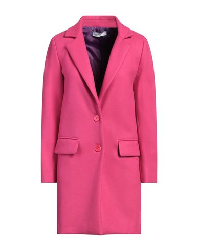 Woman Coat Fuchsia Size 4 Polyester, Acrylic, Wool