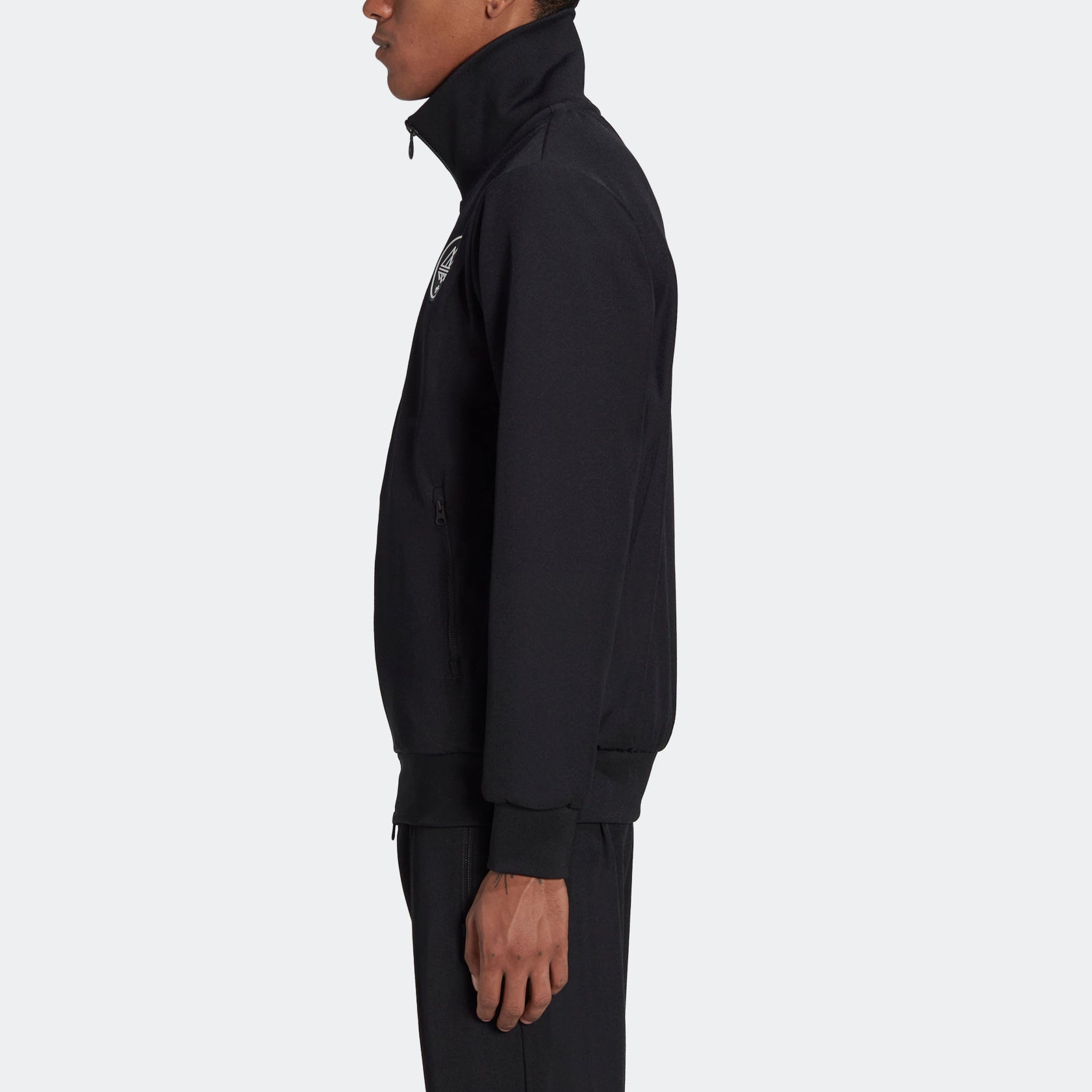 Men's originals x Spezial Crossover Chest Brand Logo Stand Collar Sports Jacket Black