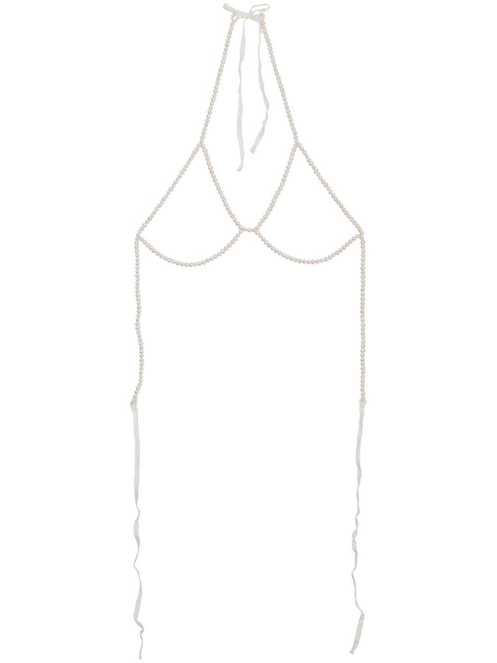 Pearl framed bra - White