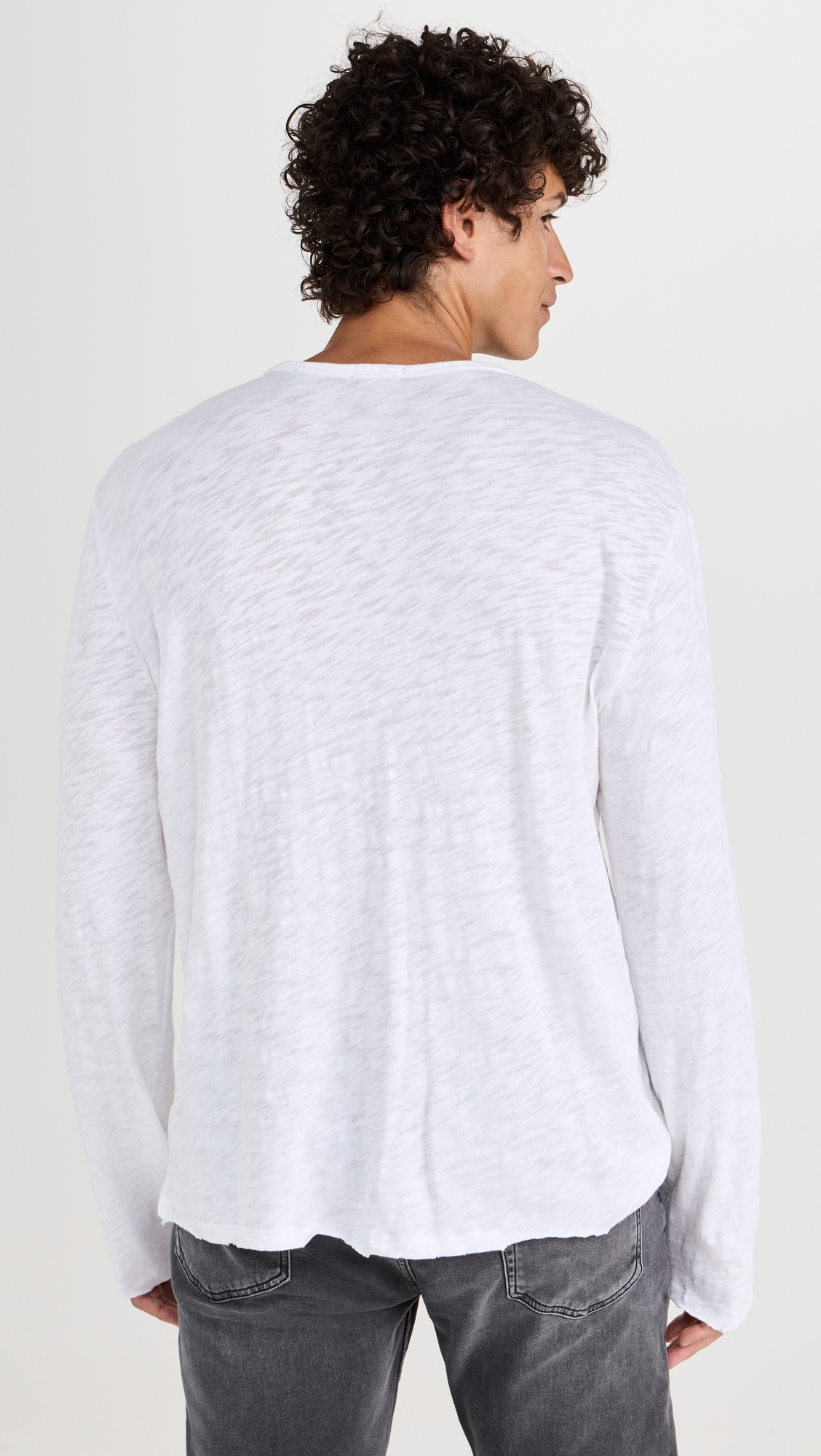 Destroyed Wash Henley White