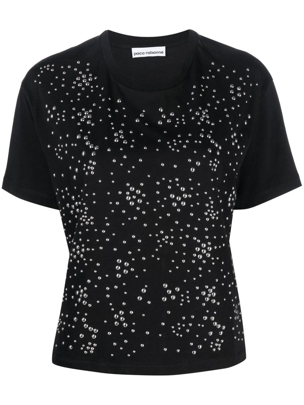 Studded short-sleeved T-shirt - Black