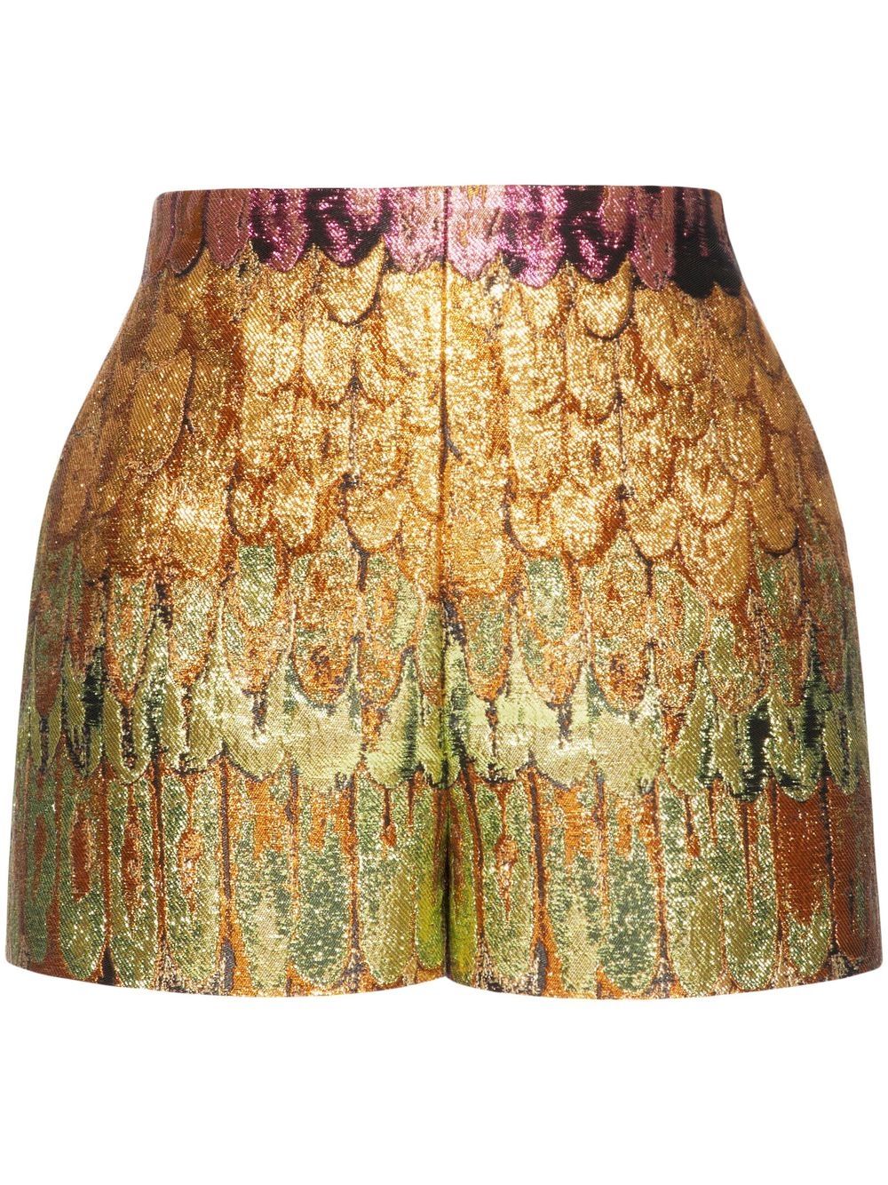 Golden Wings brocade shorts