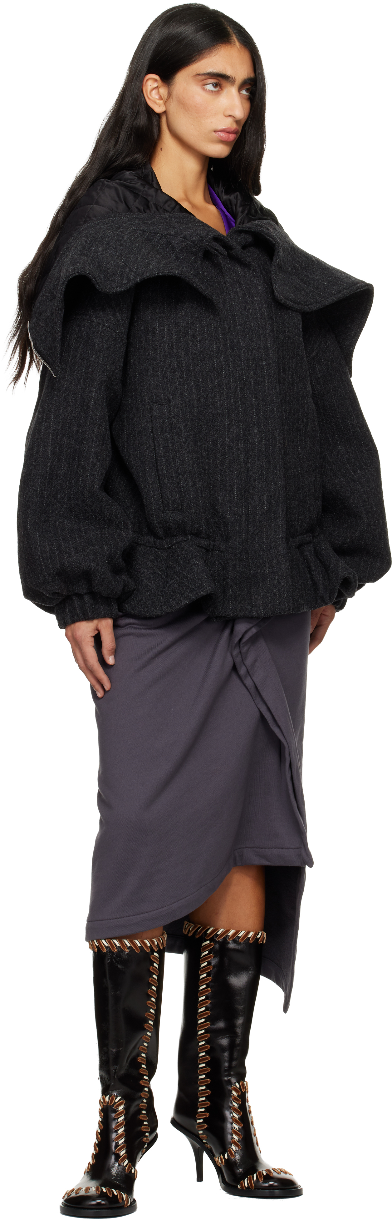 Gray Wool Melton Jacket