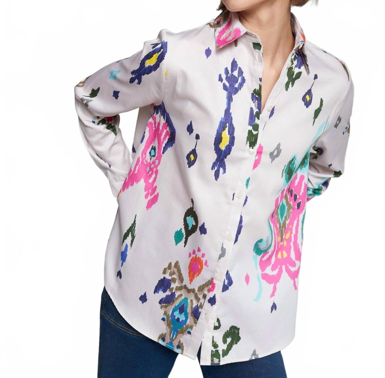 Anastasia Shirt In Ikat Multicolor