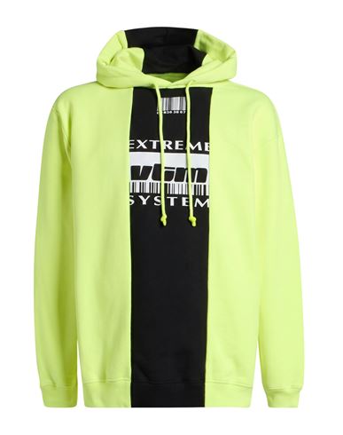 Man Sweatshirt Lime green Size XS Cotton, Polyester