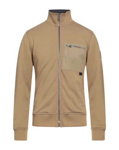 Man Sweatshirt Khaki Size M Cotton, Elastane
