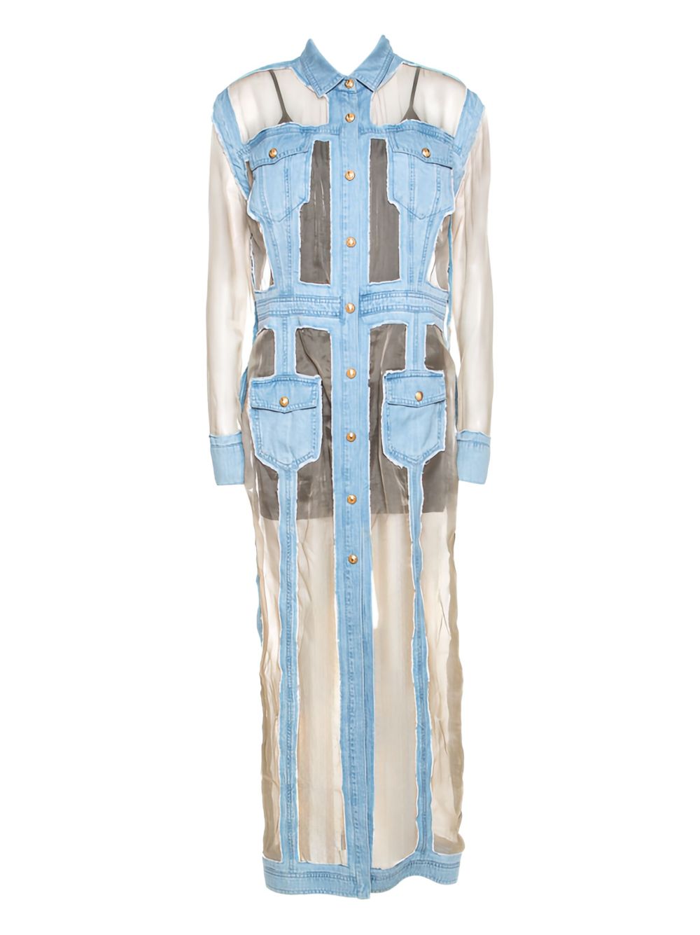 Denim maxi dress - Neutrals