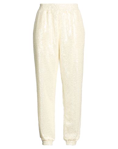 Woman Pants Ivory Size L Polyester, Elastane