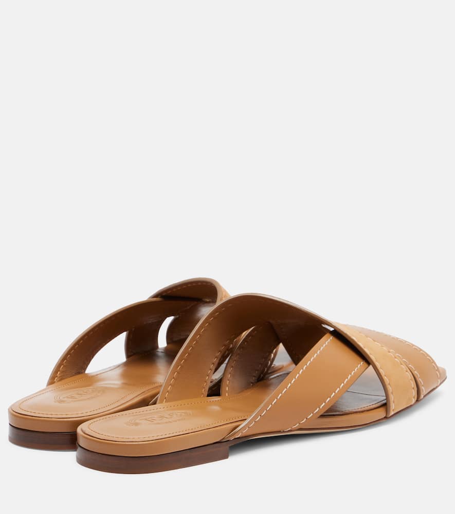 Leather slides