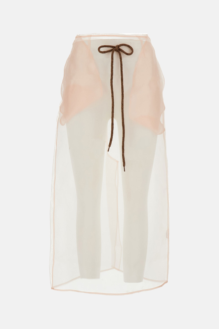 Sheer Column Midi Skirt