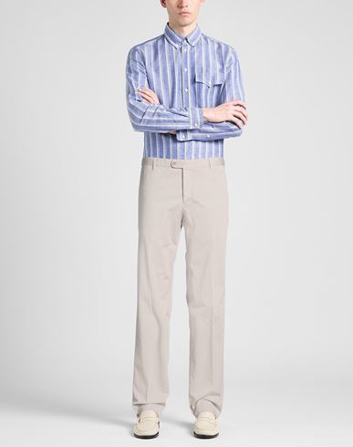 Man Pants Light grey Size 40 Cotton, Elastane