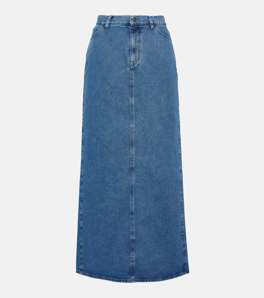 Denim maxi skirt