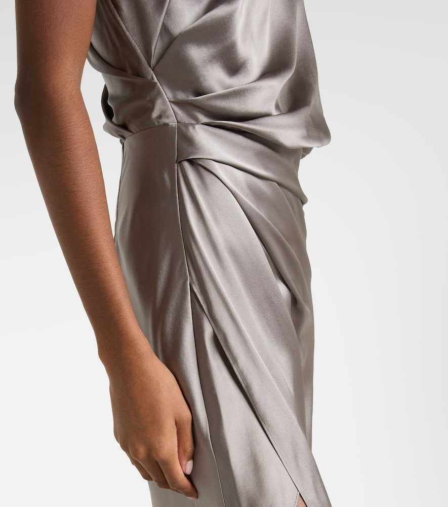 Draped silk satin gown