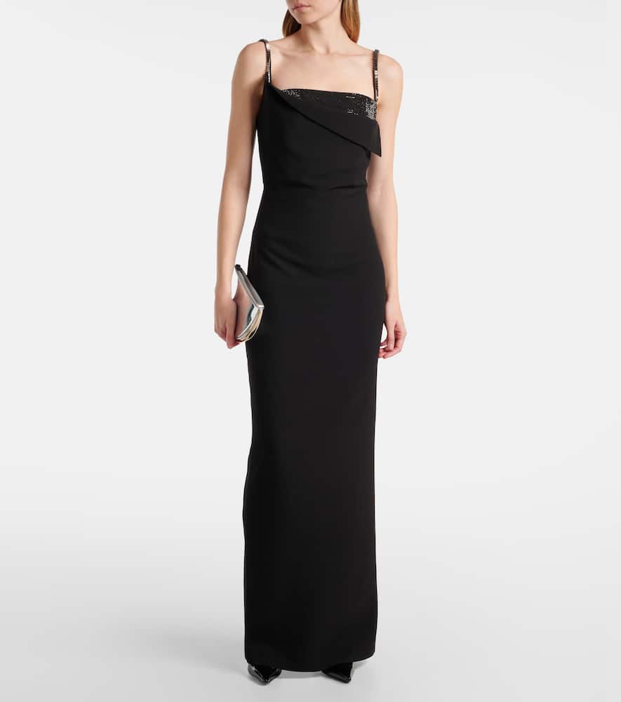 Roland Mouret Embellished crêpe gown