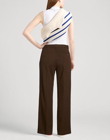 Woman Pants Chocolate brown Size 10 Cotton, Elastane