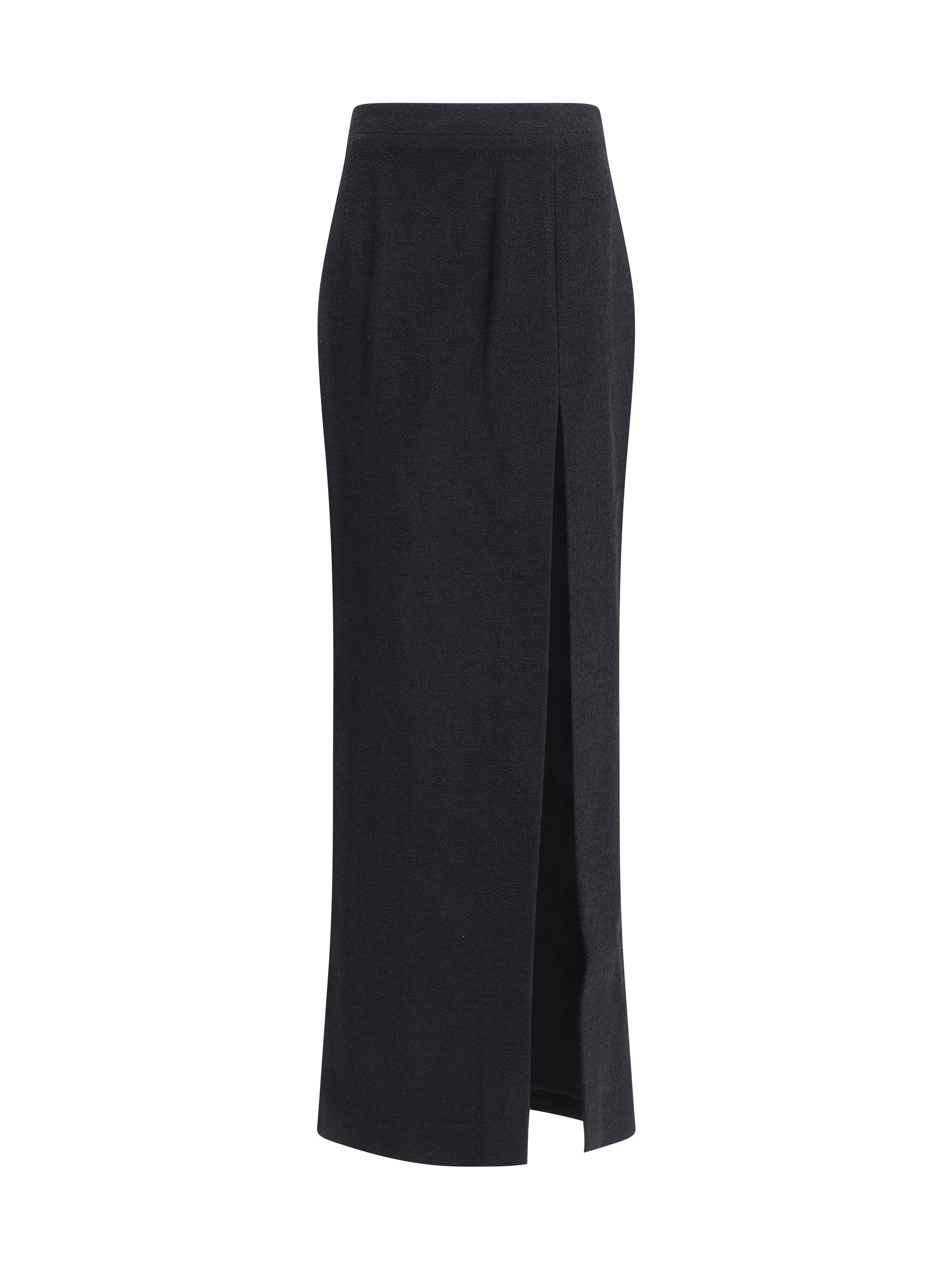 Tweed Wool Skirt — Black