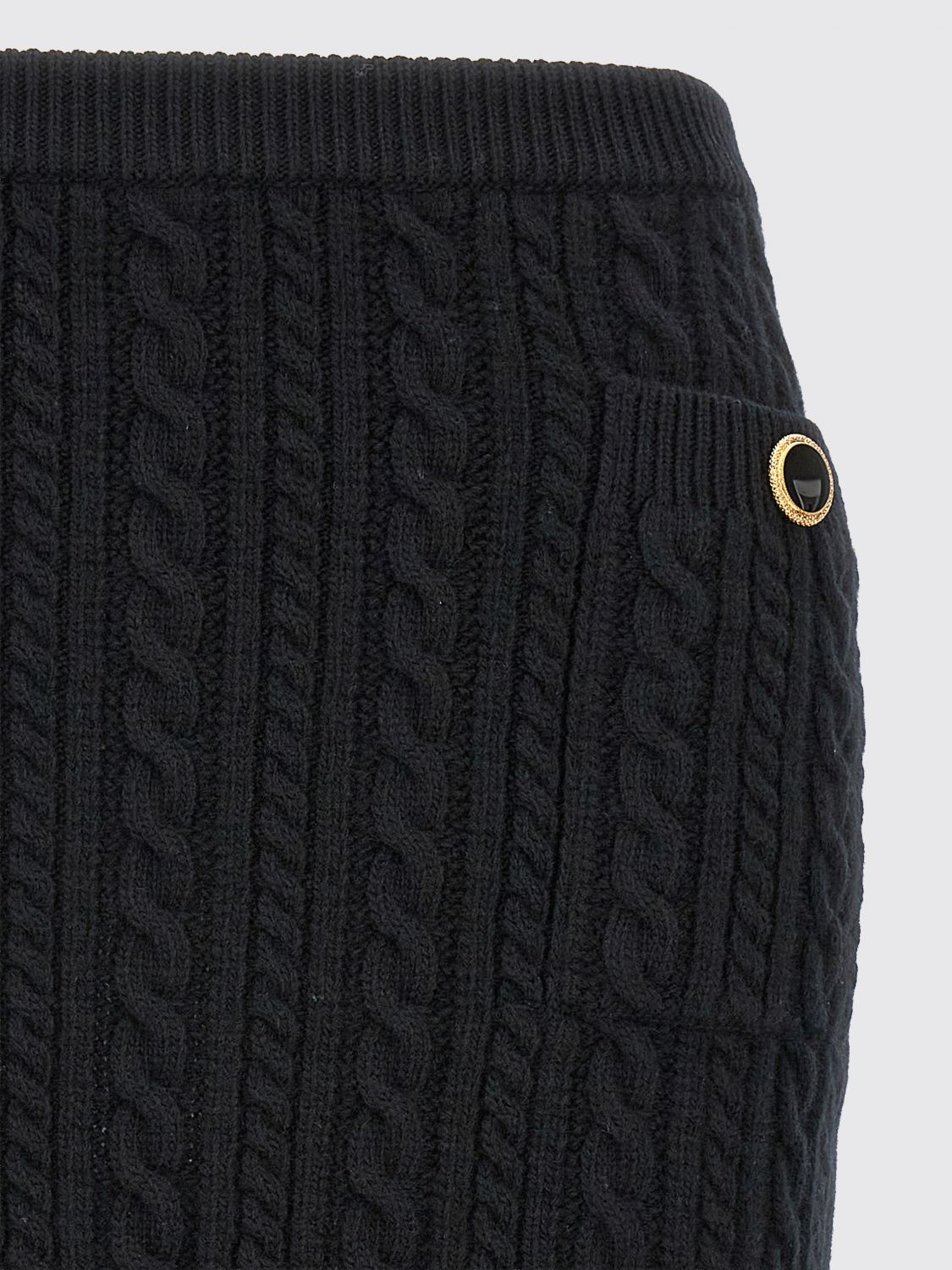 Wool knitted mini skirt - Grey