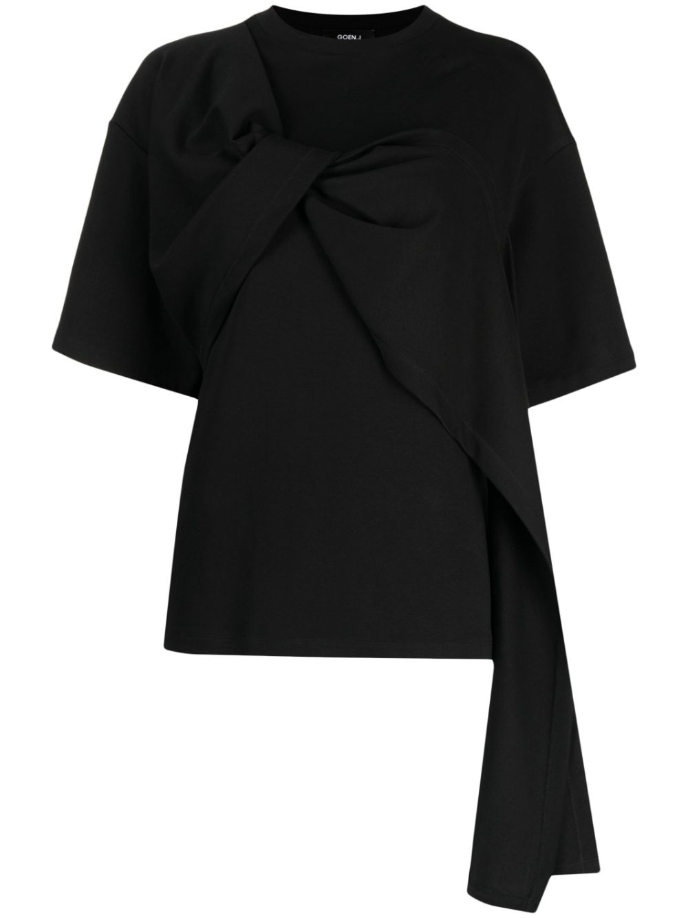 Twist-detail cotton T-Shirt - Black