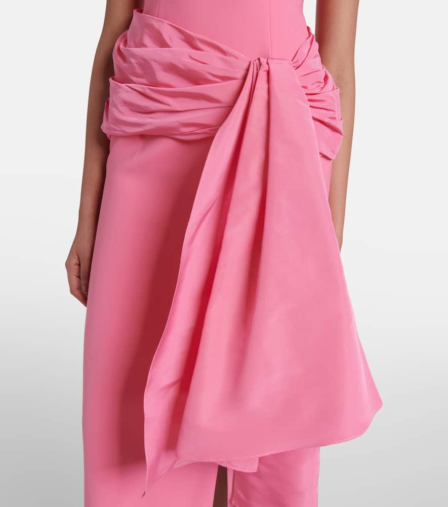 Silk-trimmed crêpe cocktail dress