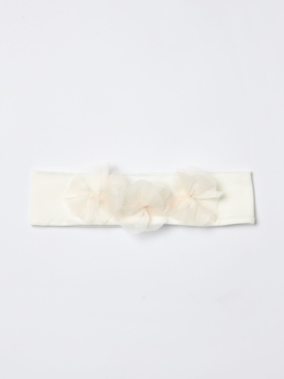 Floral-appliqué hair band - White
