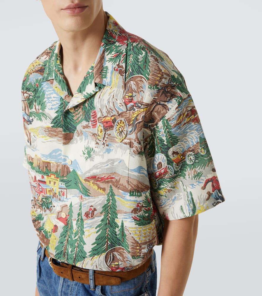 Crosby printed silk-blend shirt