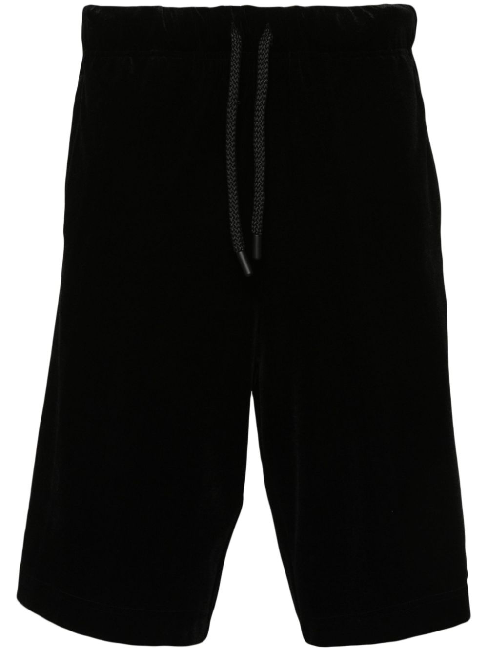 Logo-patch velvet shorts - Black