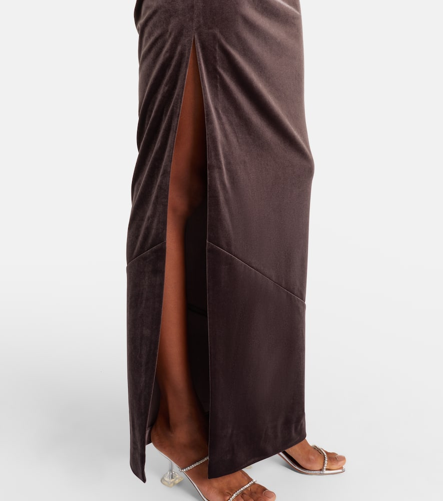 Draped velvet gown