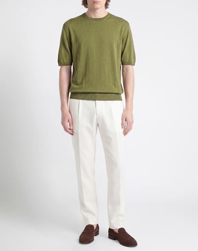 Man Sweater Sage green Size 50 Cotton