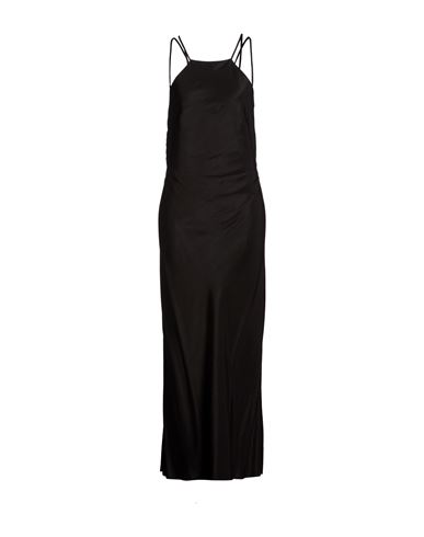 Woman Maxi dress Black Size 6 Rayon, Viscose, Linen