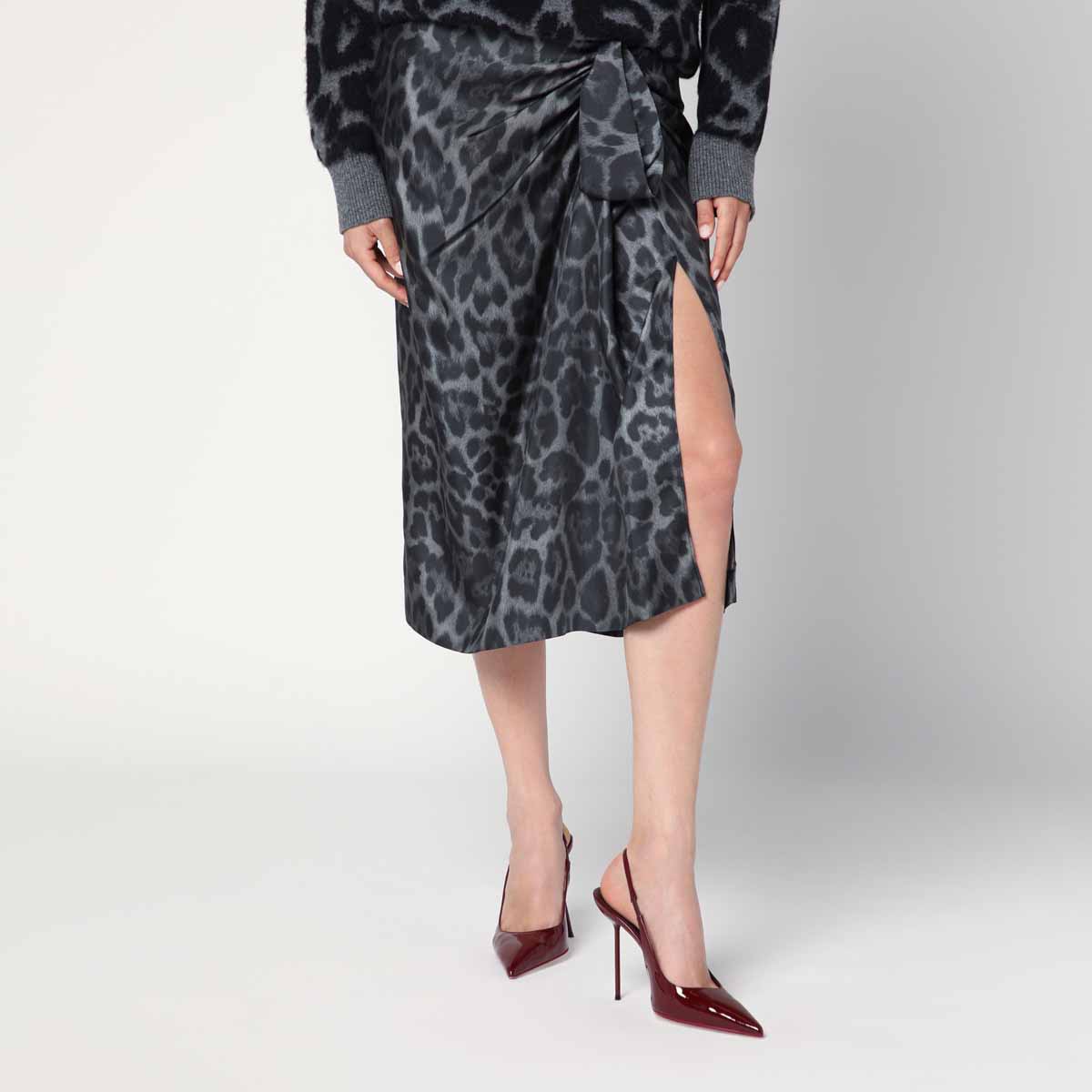 Stella Mccartney - asymmetric midi skirt knot detai