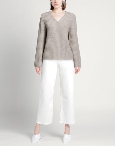 Woman Sweater Taupe Size 8 Cashmere, Cotton