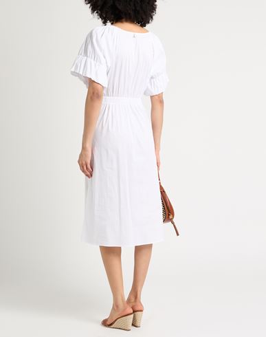 Patrizia Pepe Woman Midi dress White Size 2 Cotton, Polyamide, Elastane
