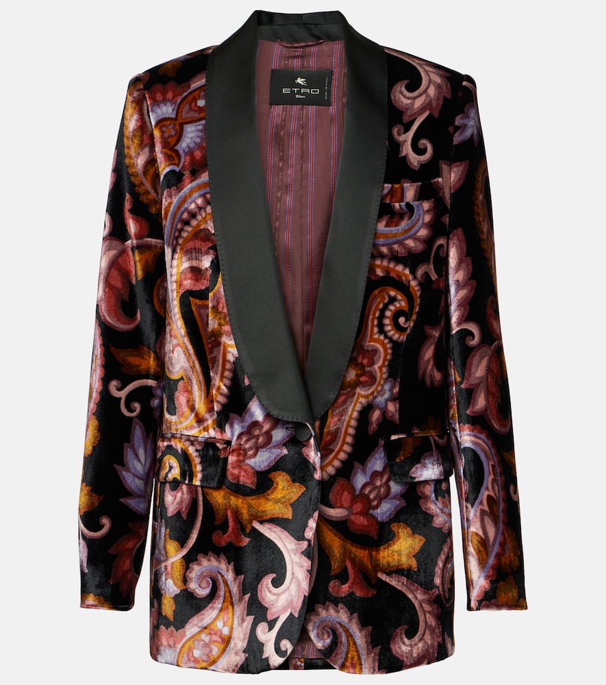 Paisley velvet blazer