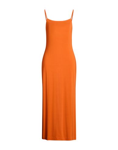 Woman Maxi dress Orange Size 12 Viscose, Polyamide, Elastane