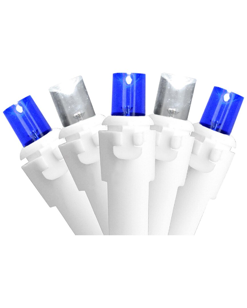 Northlight 100 Blue And Pure White LED Wide Angle Icicle Christmas Lights - 5.5ft White Wire