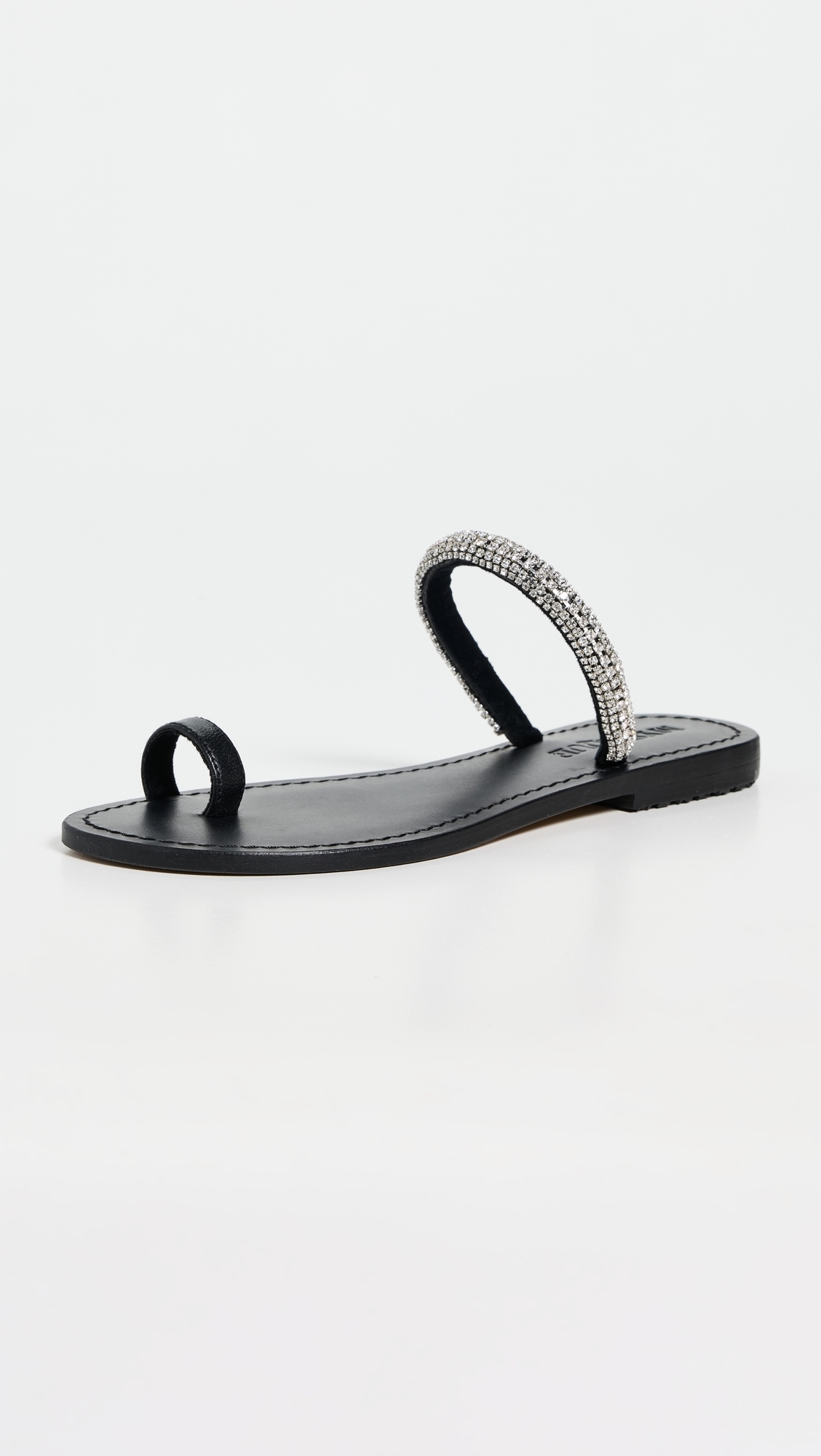 Mystique Embellished Toe Ring Sandals Black/Clear