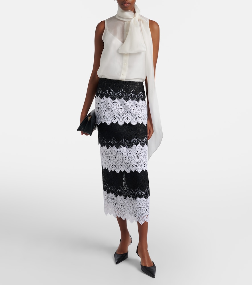 Lace midi skirt