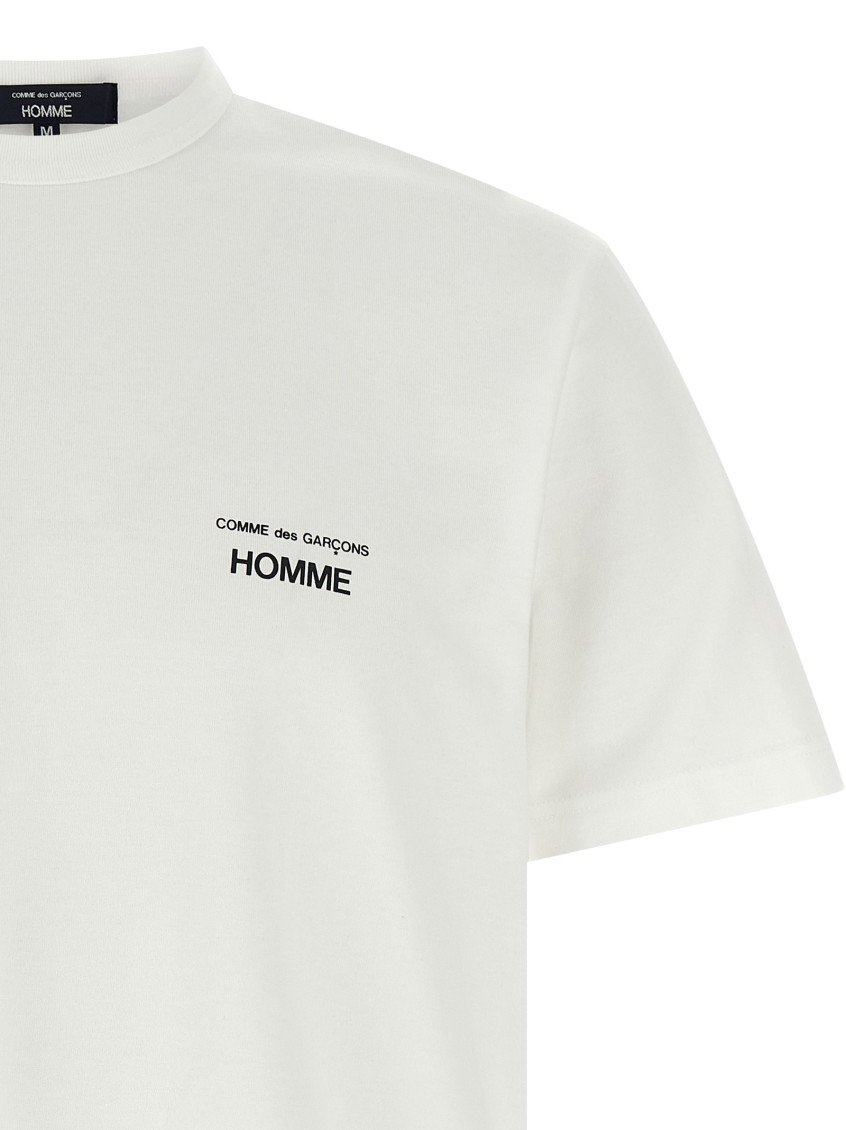 White Logo Print T-shirt