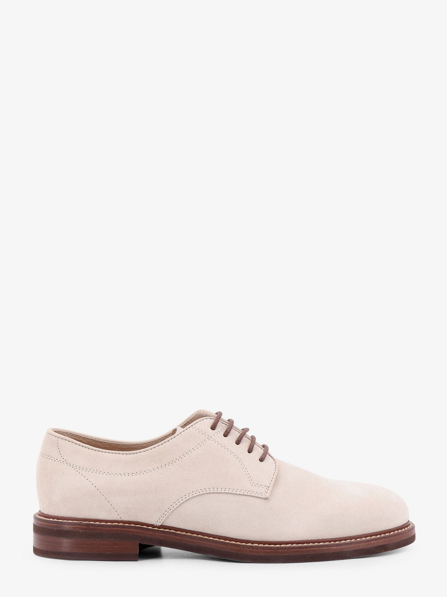 Panelled suede derby shoes - Neutrals