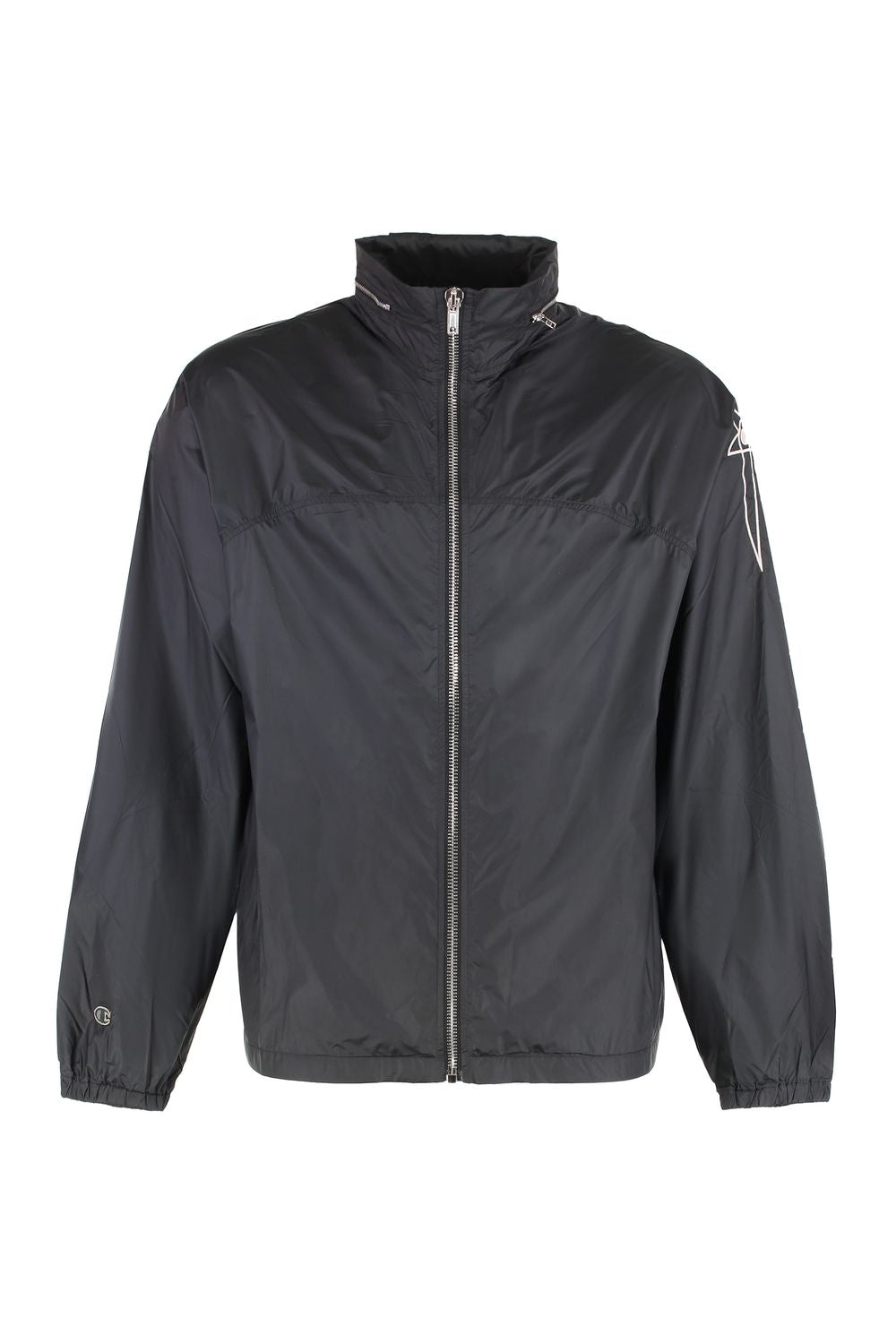 X Champion Embroidered-logo Concealed-hood Lightweight Jacket
