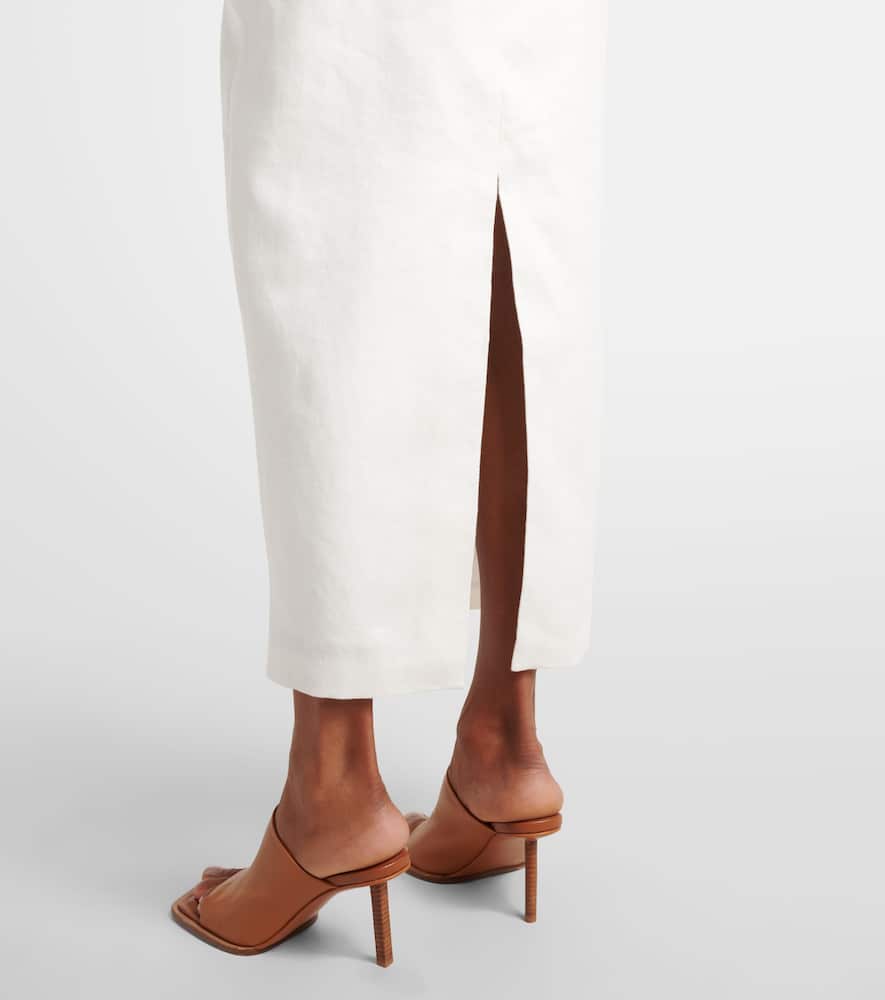 Evalita linen bustier maxi dress
