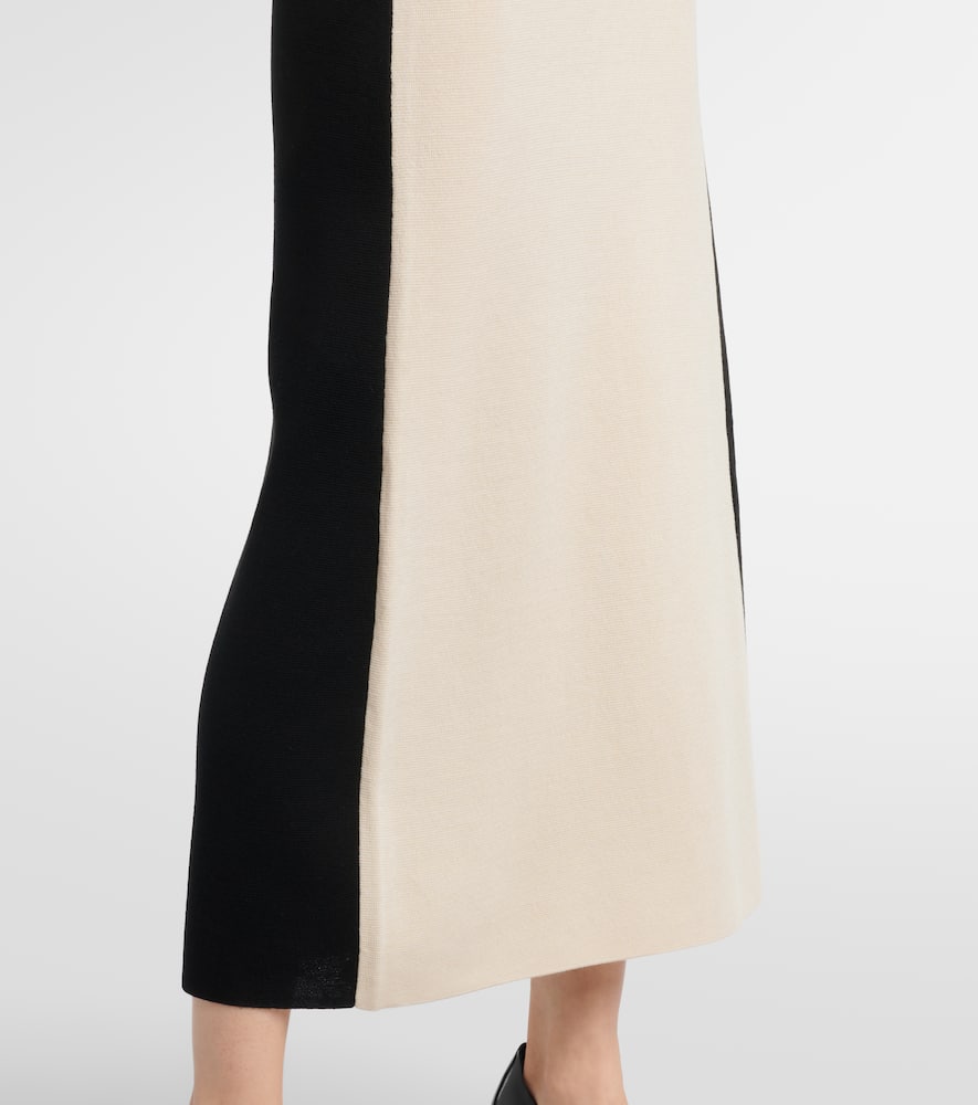 Knitted wool and silk maxi dress