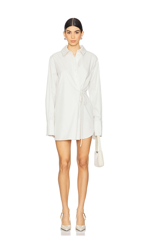 EAVES Bibas Mini Shirt Dress in Ivory.  XS. Also in L