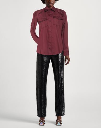 Woman Shirt Burgundy Size 0 Cotton
